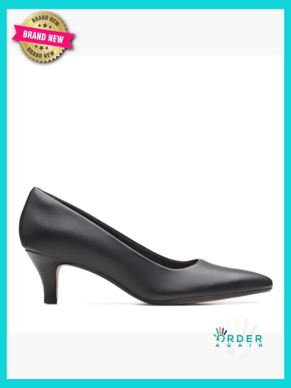 Classic Kitten Heel Pumps Pointed Toe Leather Dress Shoes Cushioned Comfort